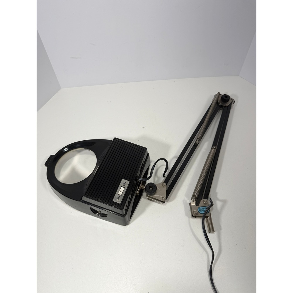 Vintage Swing Arm Magnifying Desk Lamp Black‎ Adjustable Architect Craft Light